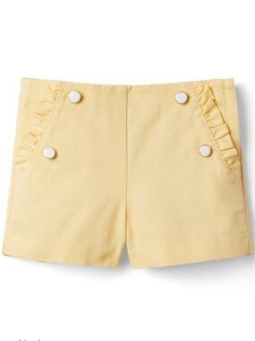Janie and Jack girls Yellow Ruffled Pocket Button Shorts 5